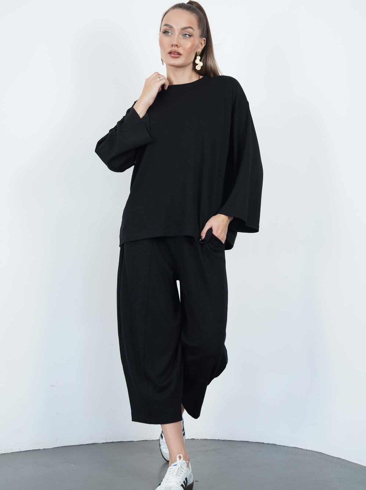 Oversize Siyah Eşofman Takım