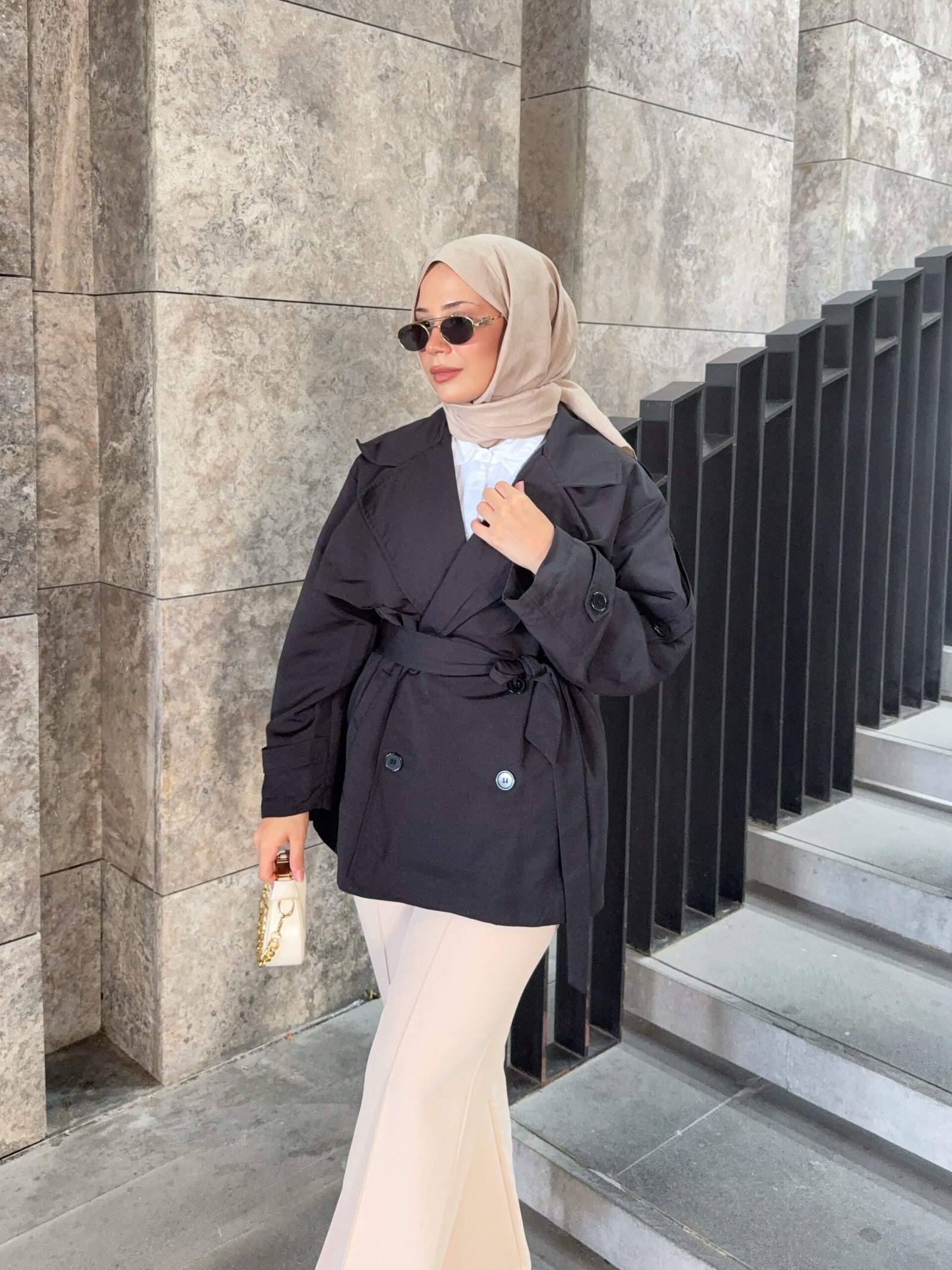 Yeni Sezon Siyah Trençkot