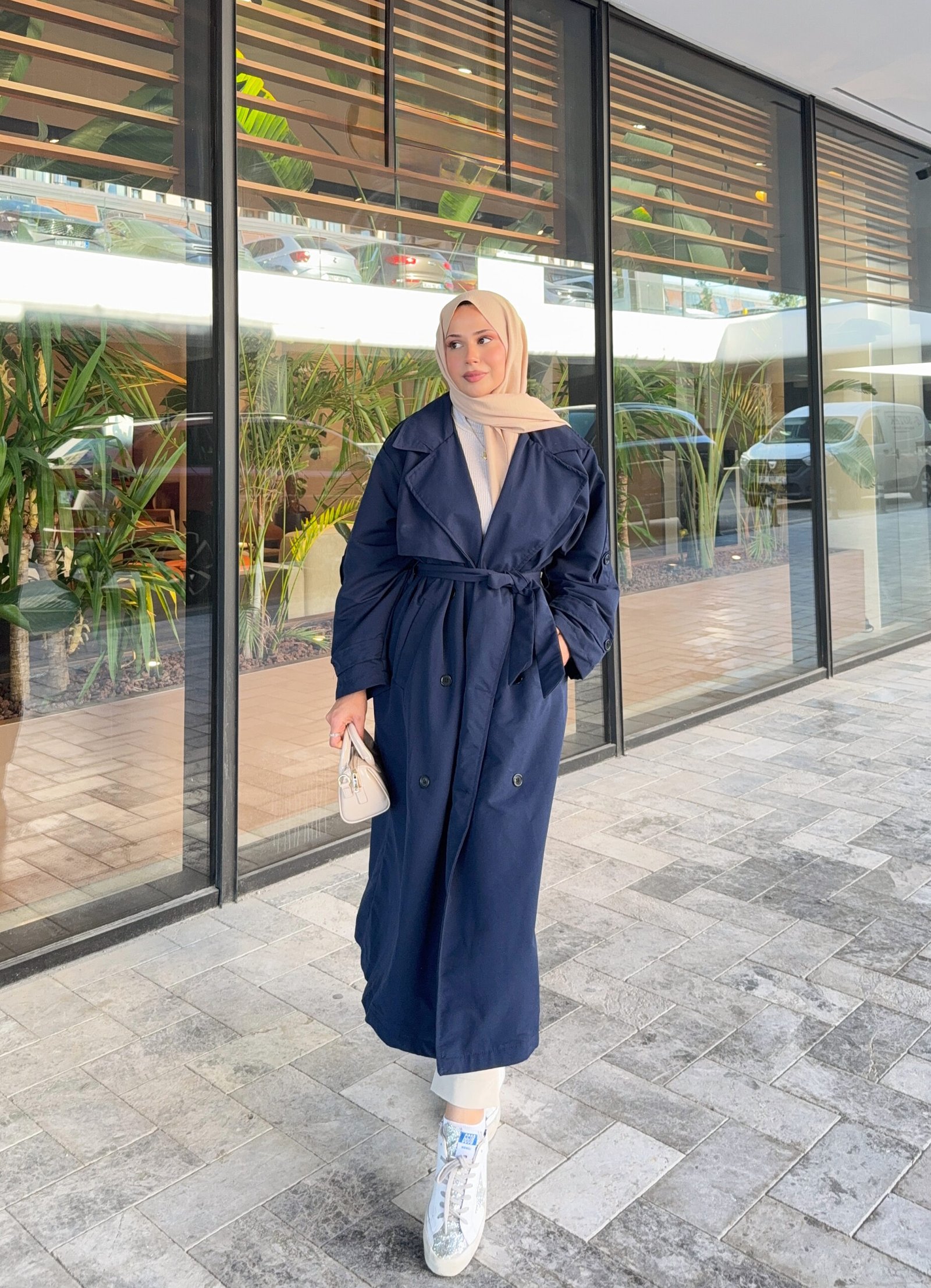 Yeni Sezon Lacivert Uzun Trençkot