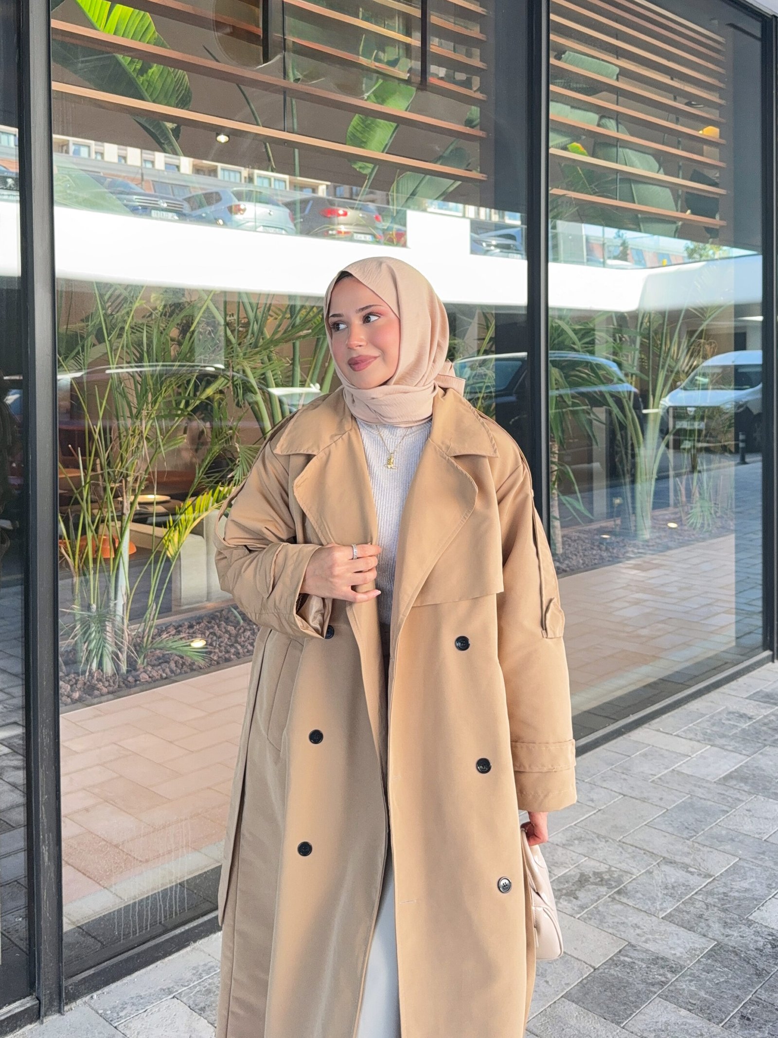 Second image of Yeni Sezon Camel Uzun Trençkot