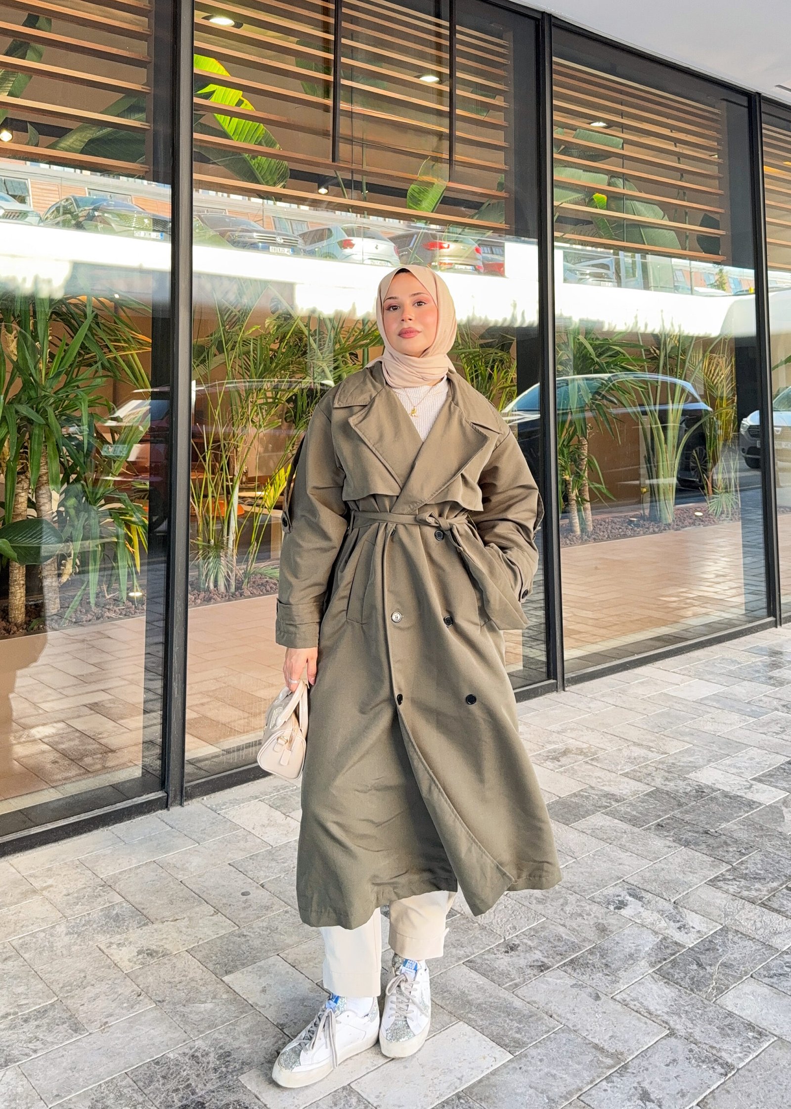 Yeni Sezon Haki Uzun Trençkot