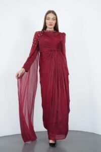 Niessa_Butik_ifon_Tek_Omuz_Pelerinli_Abiye (2)