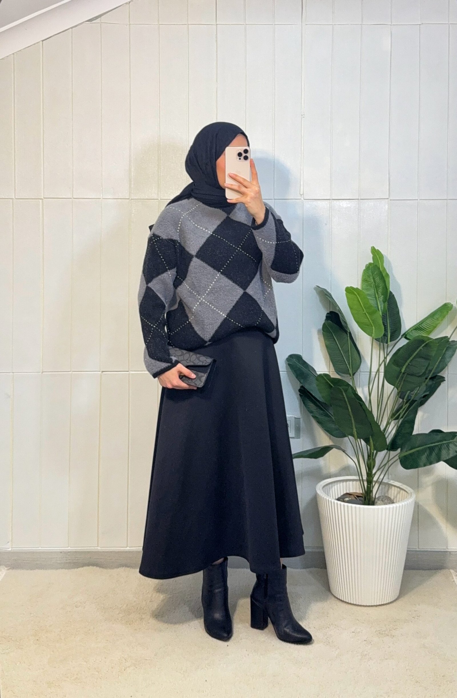 Angora baklava desen kazak