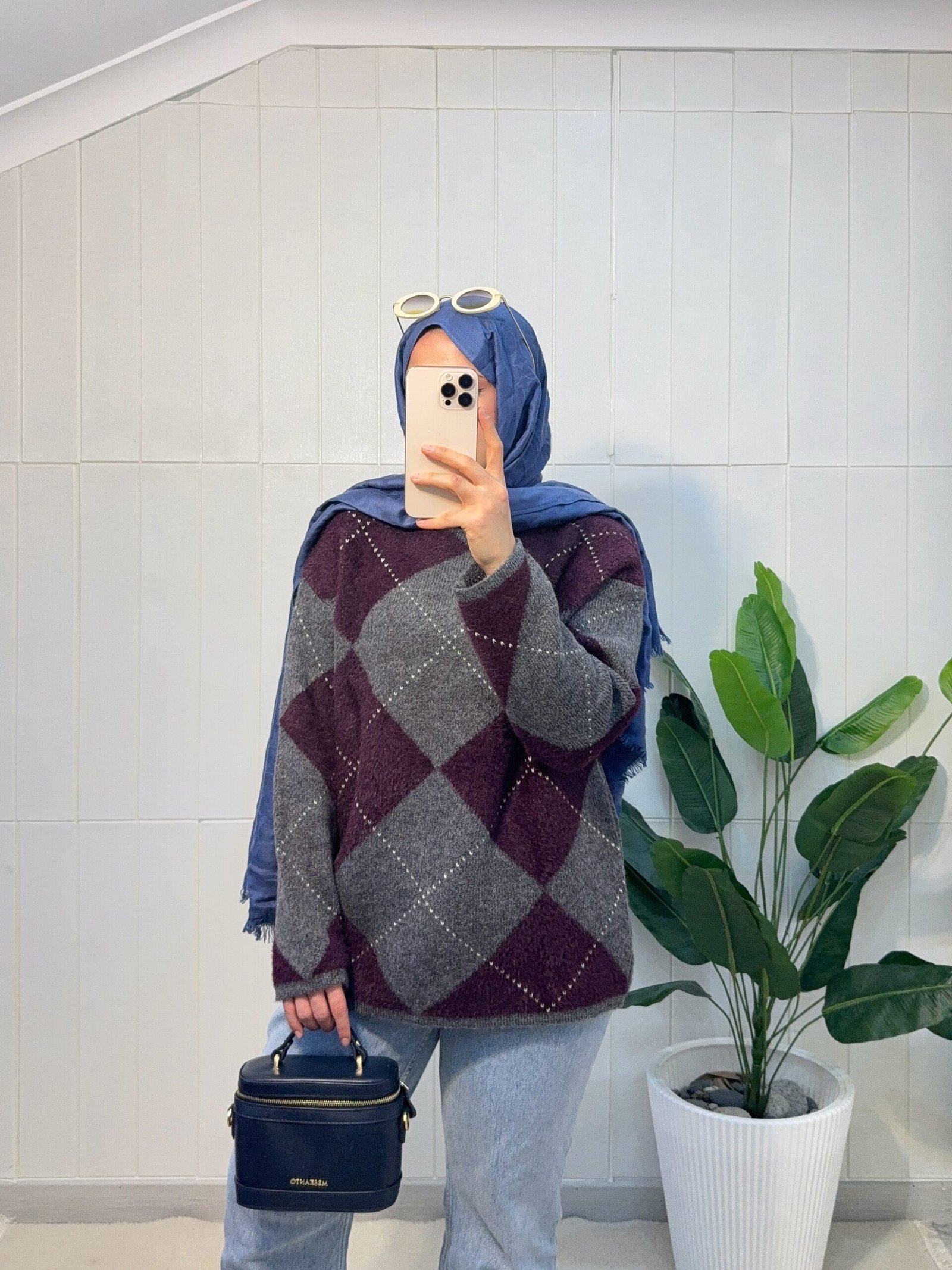 Second image of Angora baklava desen kazak