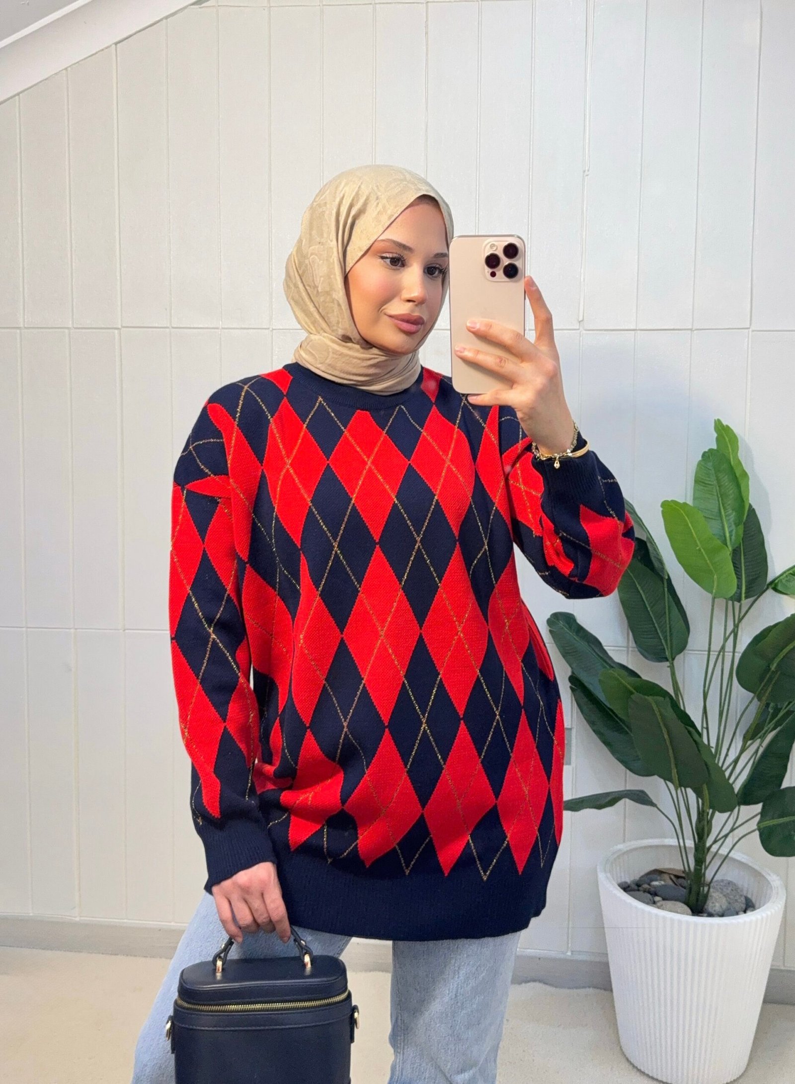 Baklava desen triko kazak