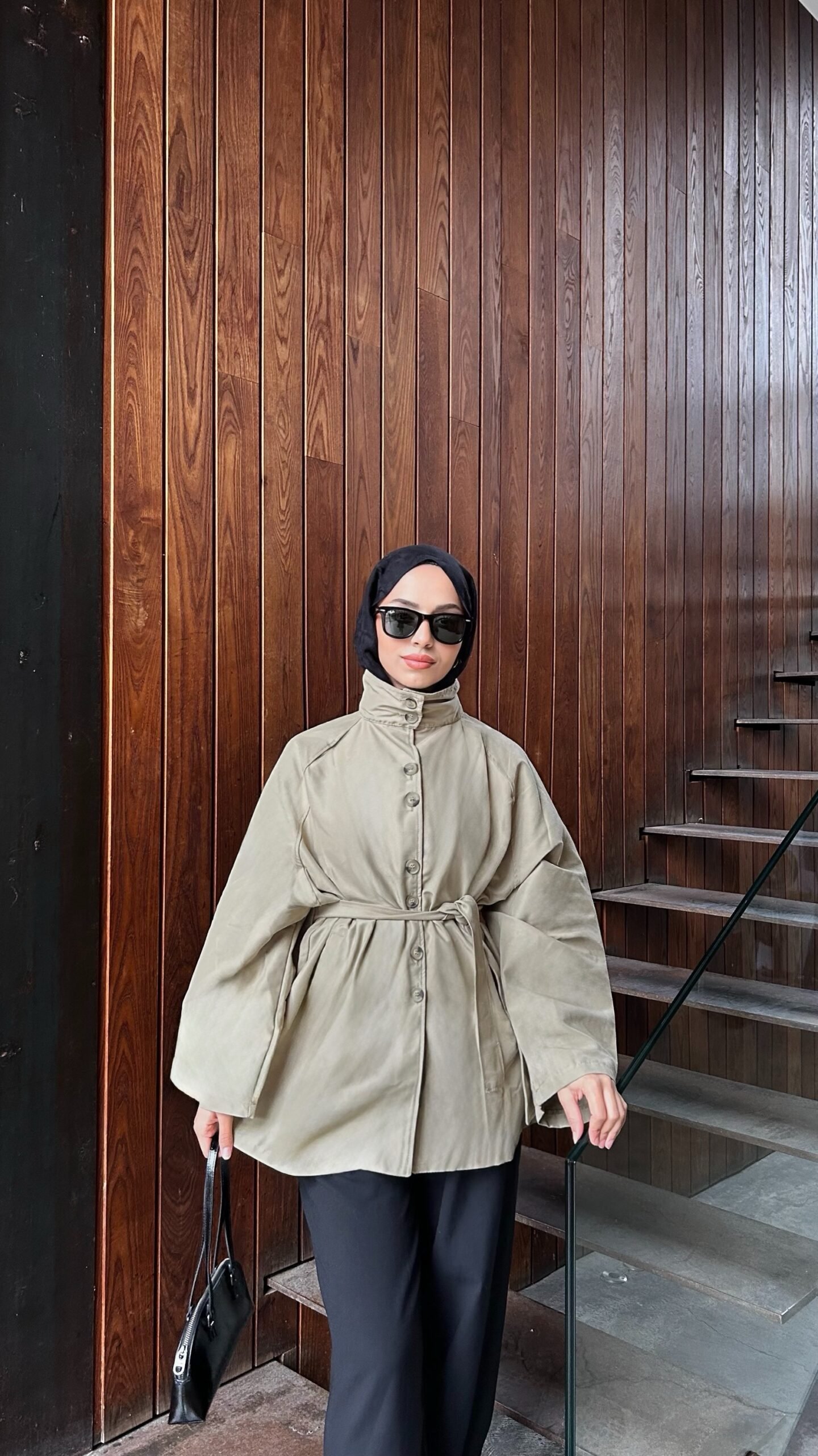 Premium kalite dik yaka trençkot