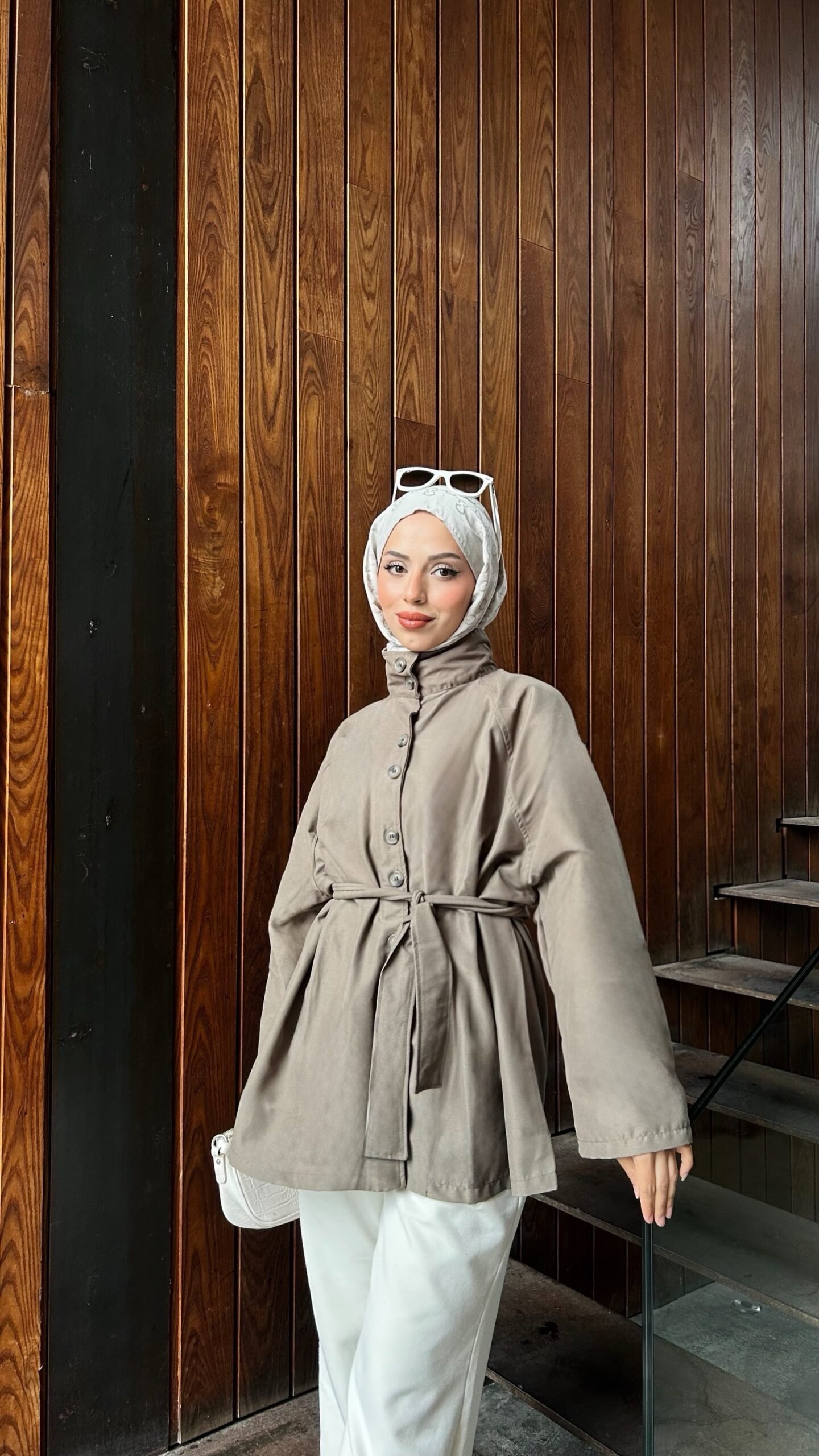 Premium kalite dik yaka trençkot