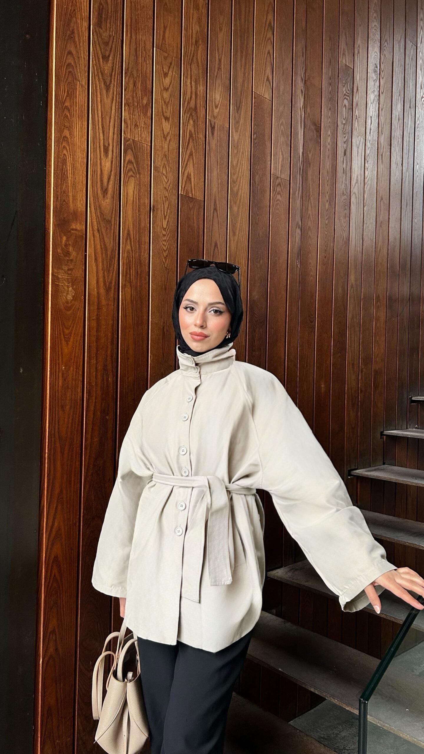 Second image of Premium kalite dik yaka trençkot