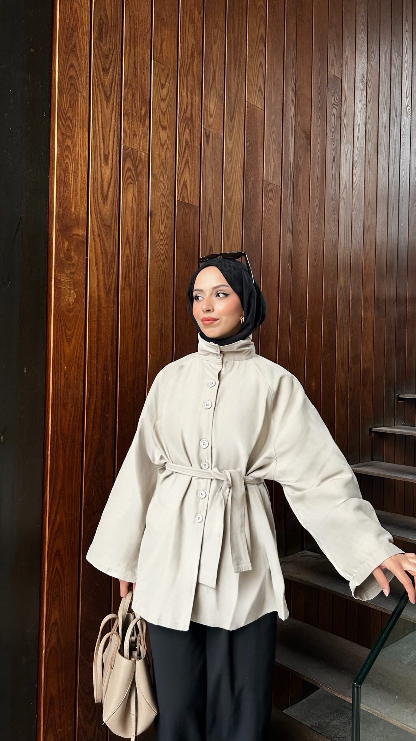 Premium kalite dik yaka trençkot