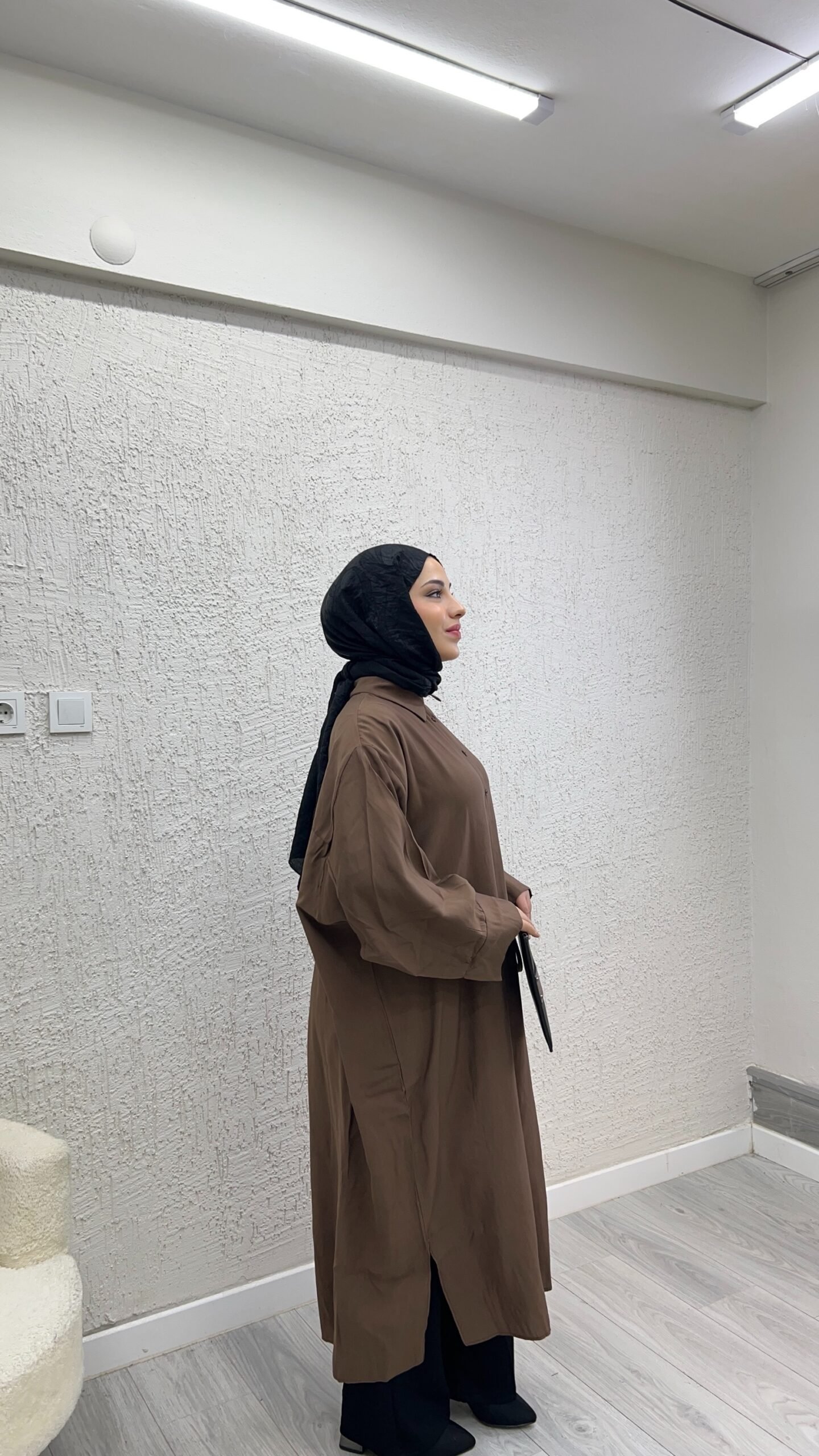 Second image of Pamuk saten kap gömlek