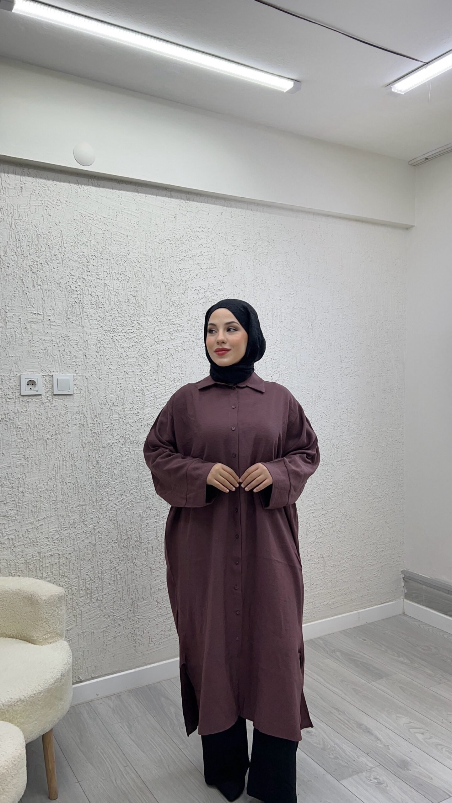 Pamuk saten kap gömlek