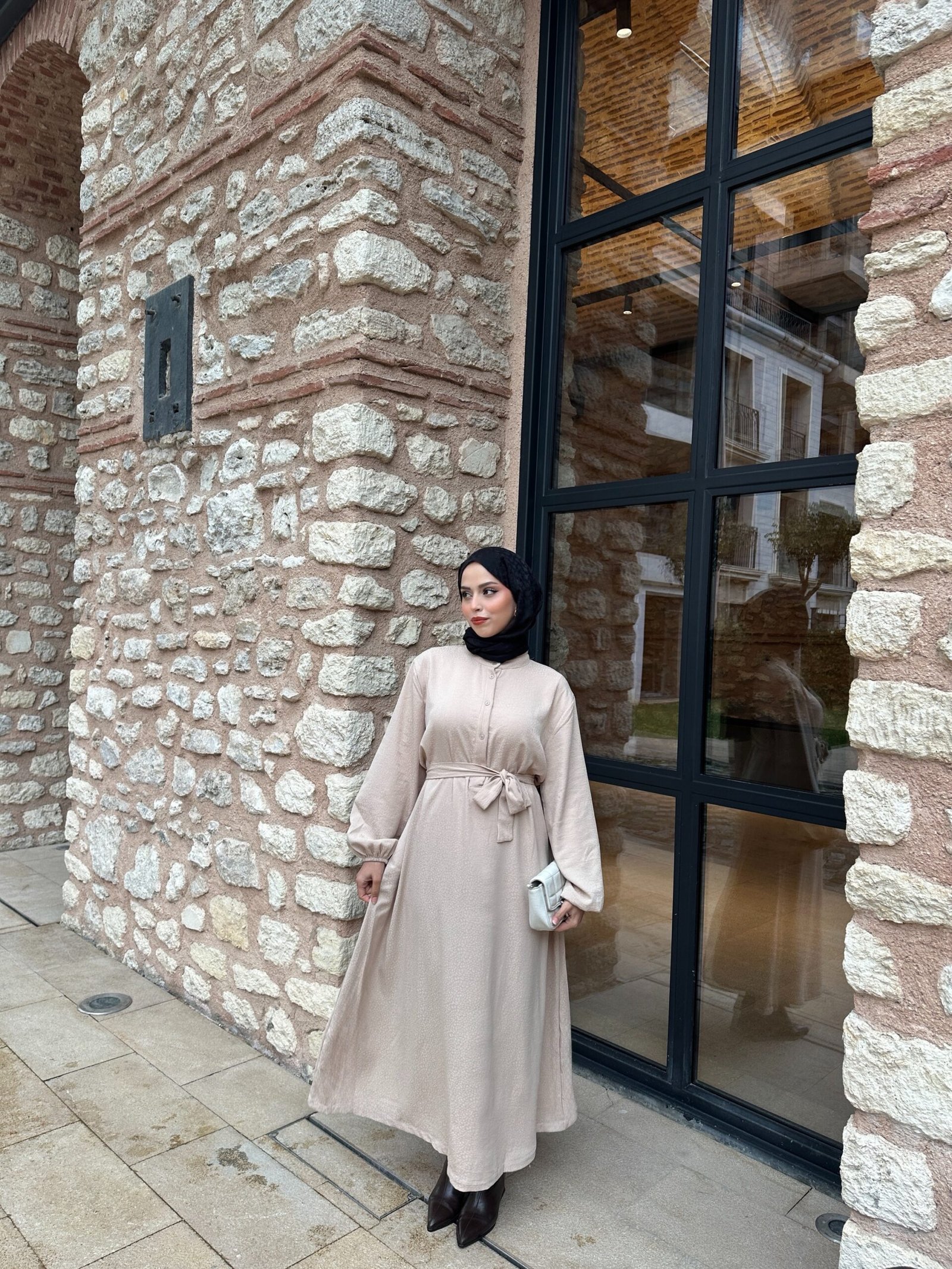 Second image of Kendinden desenli elbise