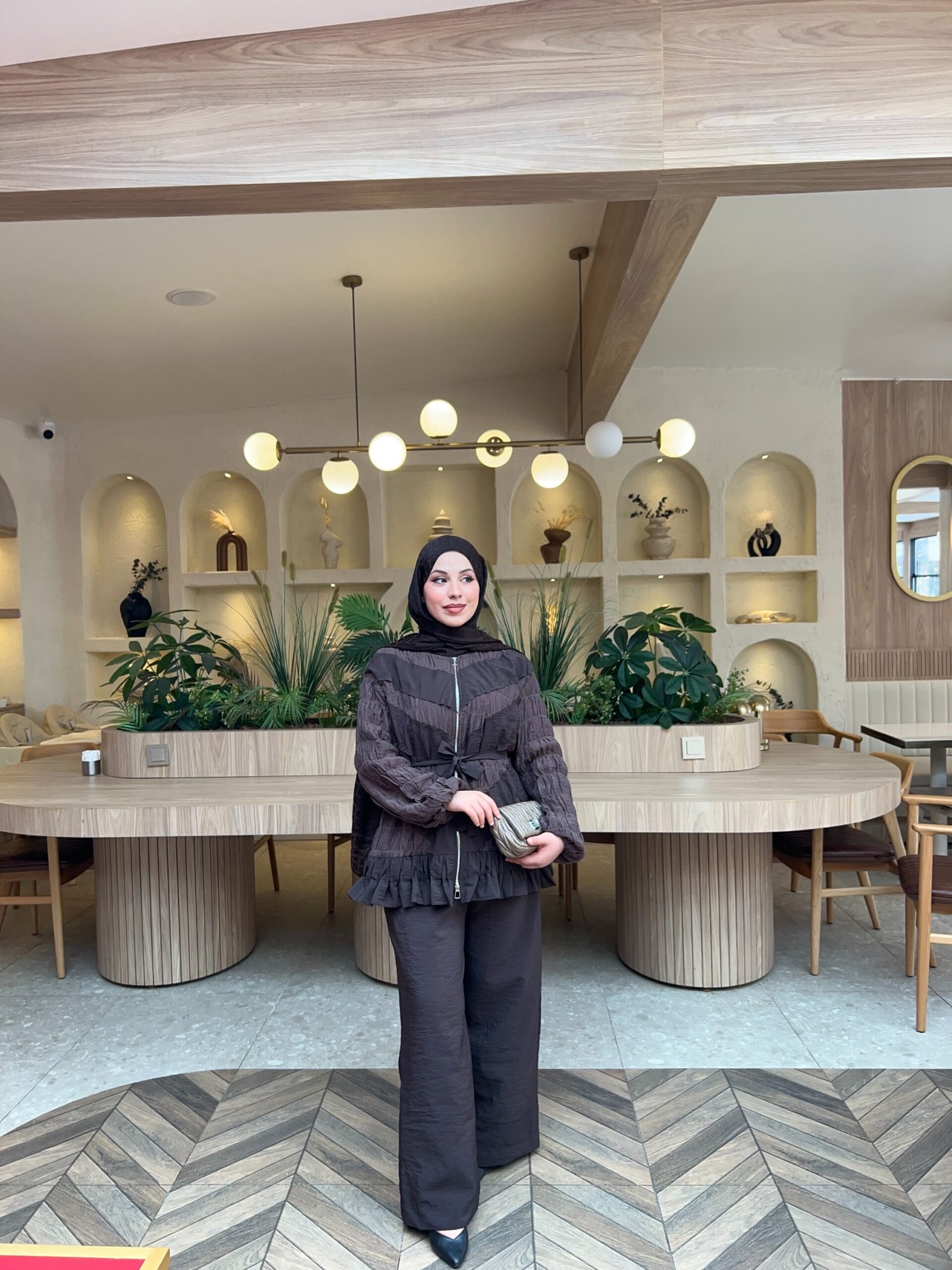 Modal kumaş fırfır detaylı takım