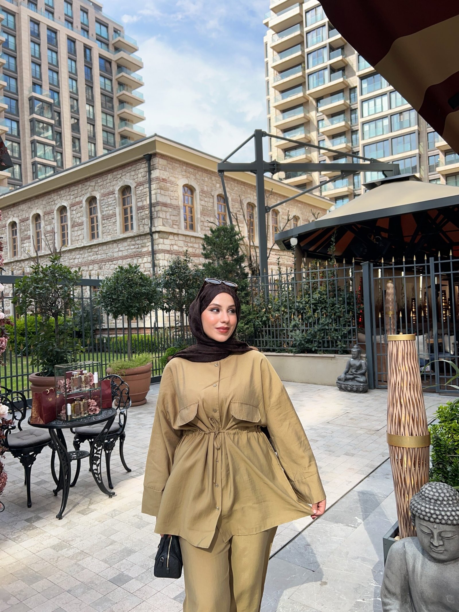 Liya Model pantolon takım -yeşil