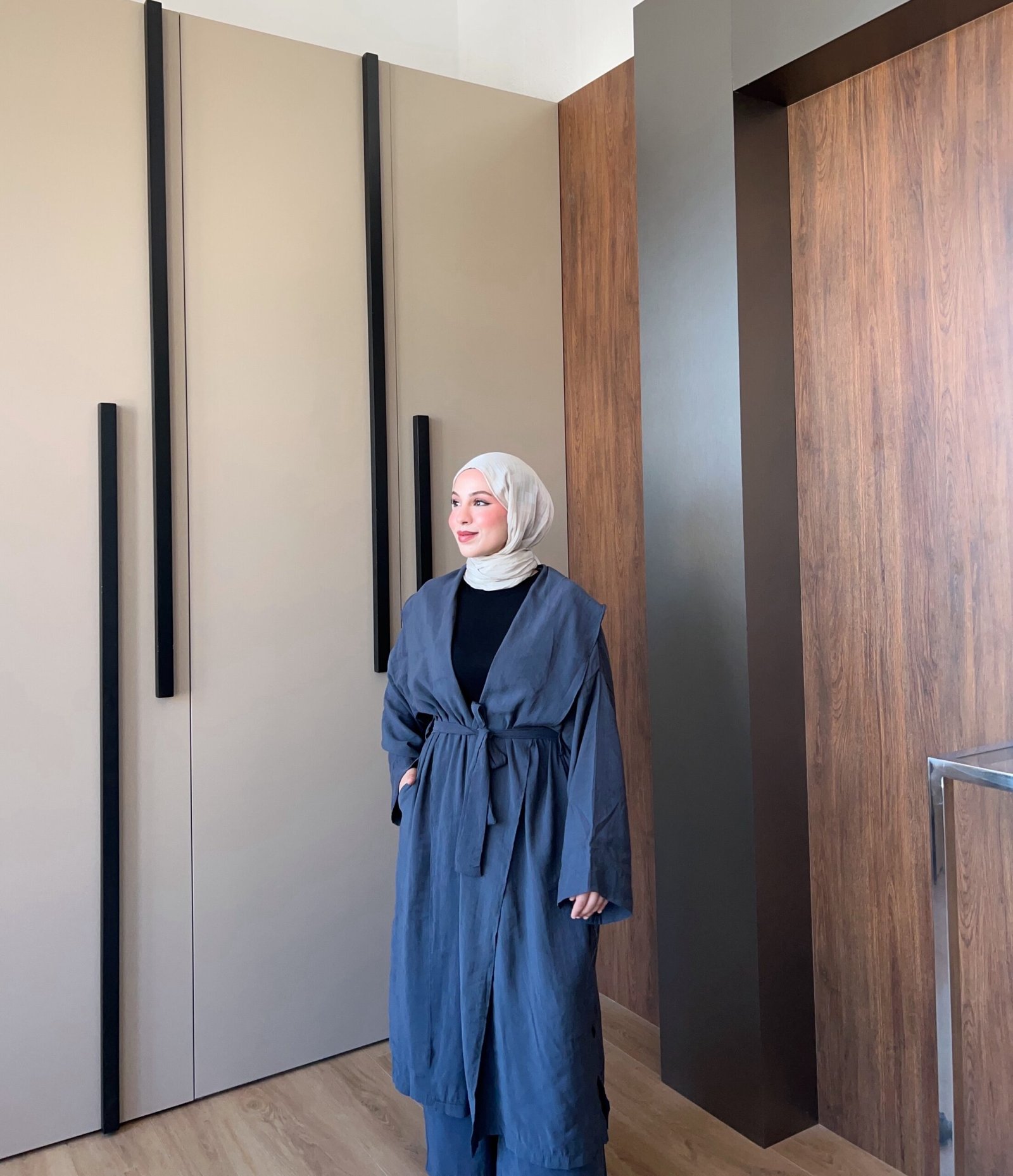Second image of Aspa Model Kimono Takım -Antrasit