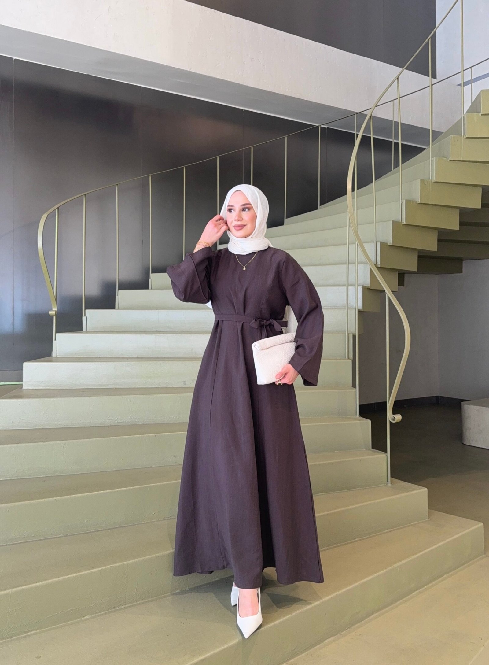 LİSA MODEL ELBİSE- ACIKAHVE
