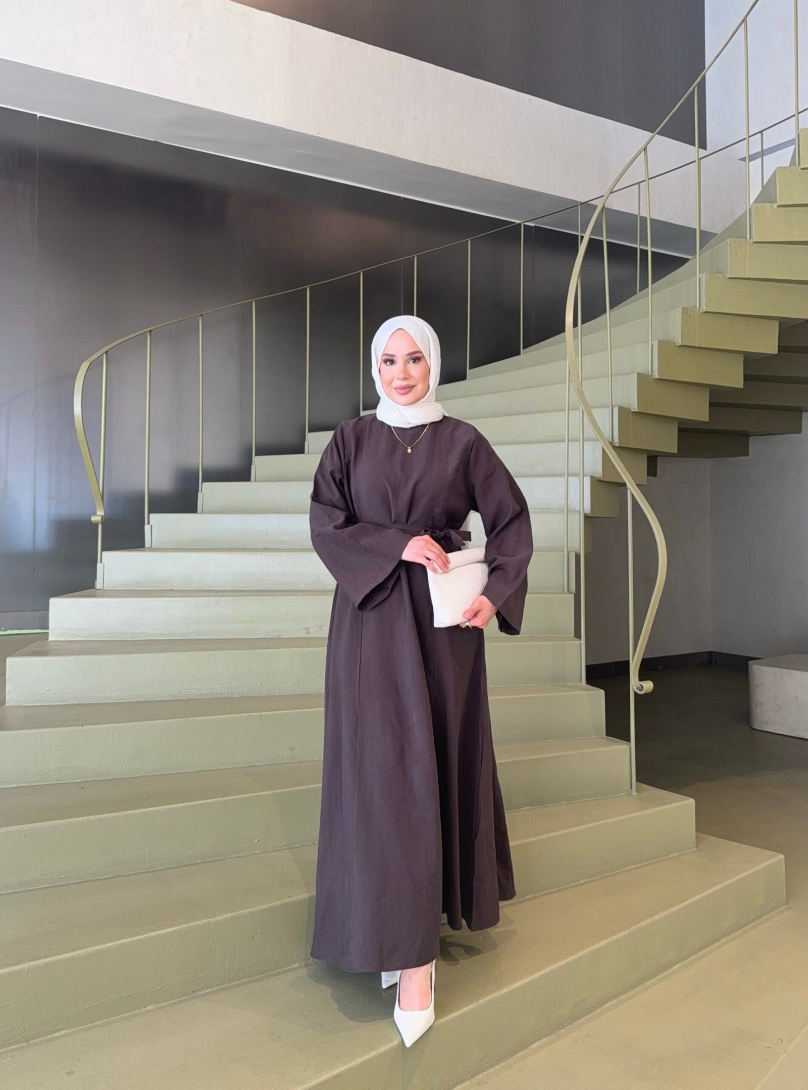 Second image of LİSA MODEL ELBİSE- ACIKAHVE