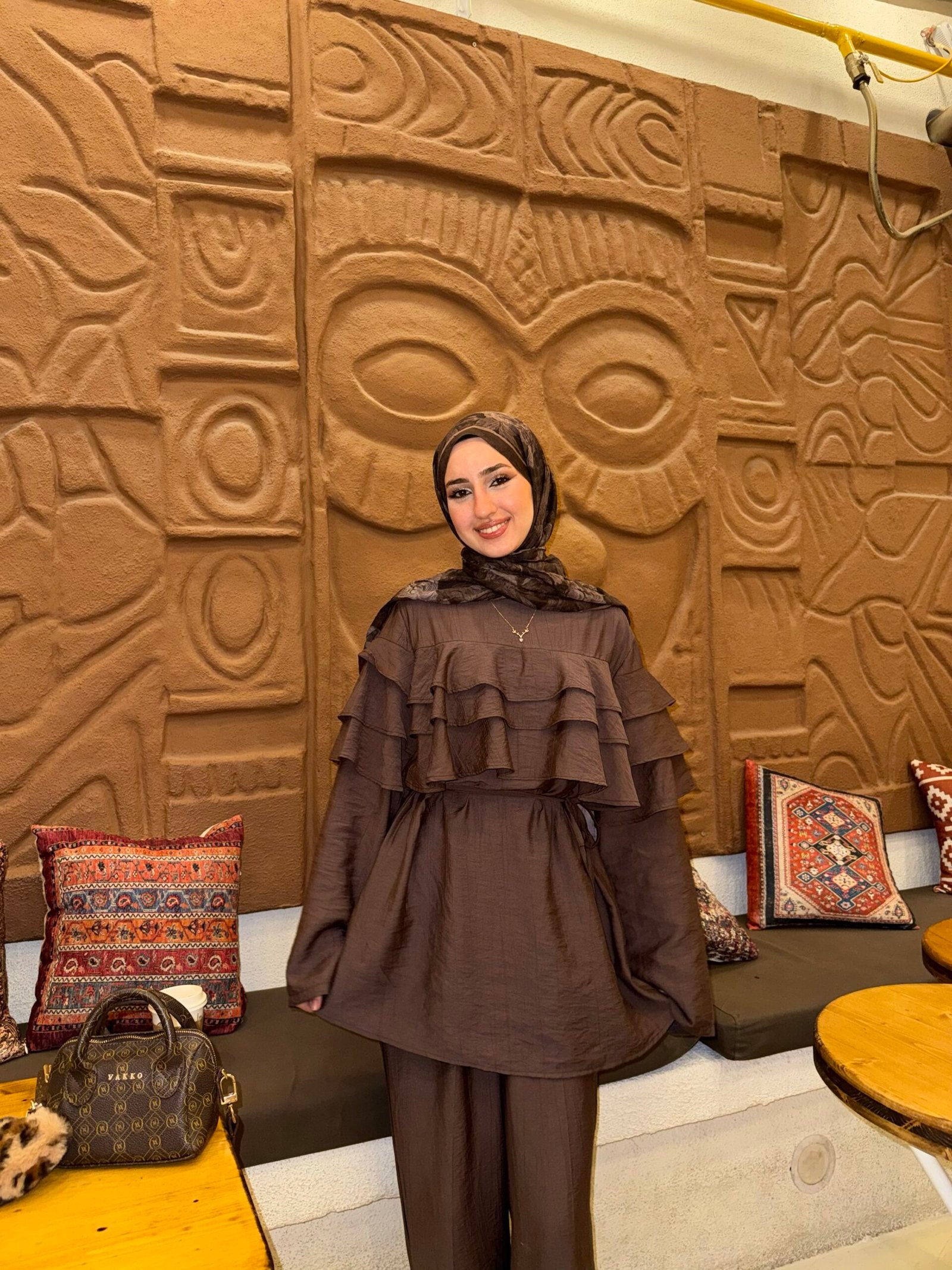 Second image of Liza Fırfırlı Takım - Acıkahve