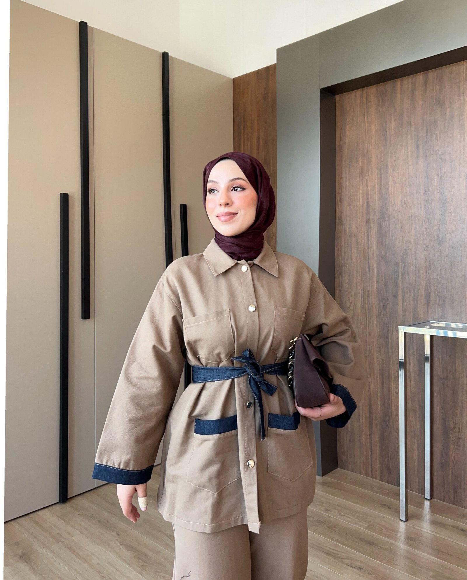 Second image of Zerin Kot Denim Takım -camel
