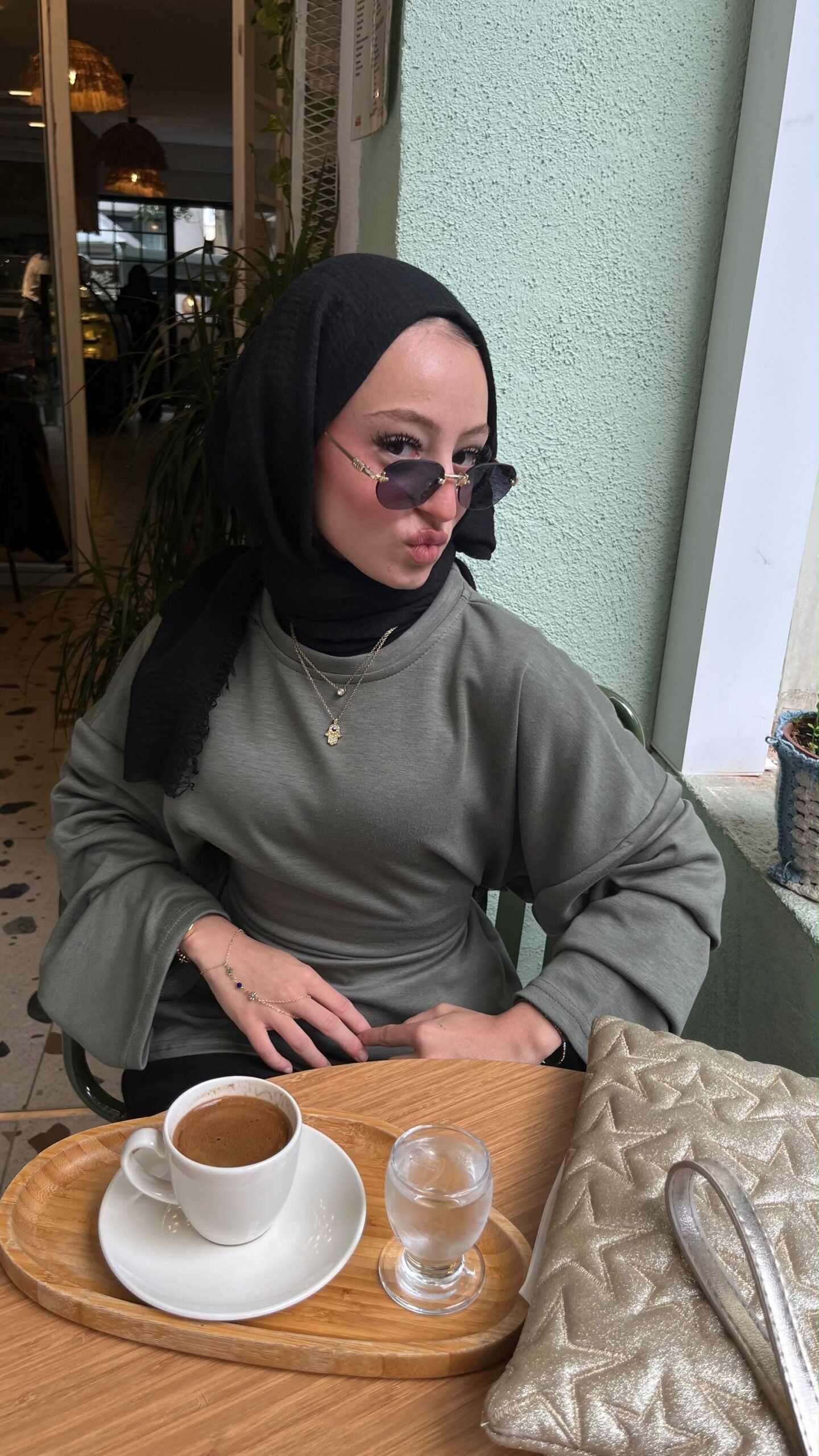 Second image of Belden Bağlamalı Max Oysho Bluz -Haki