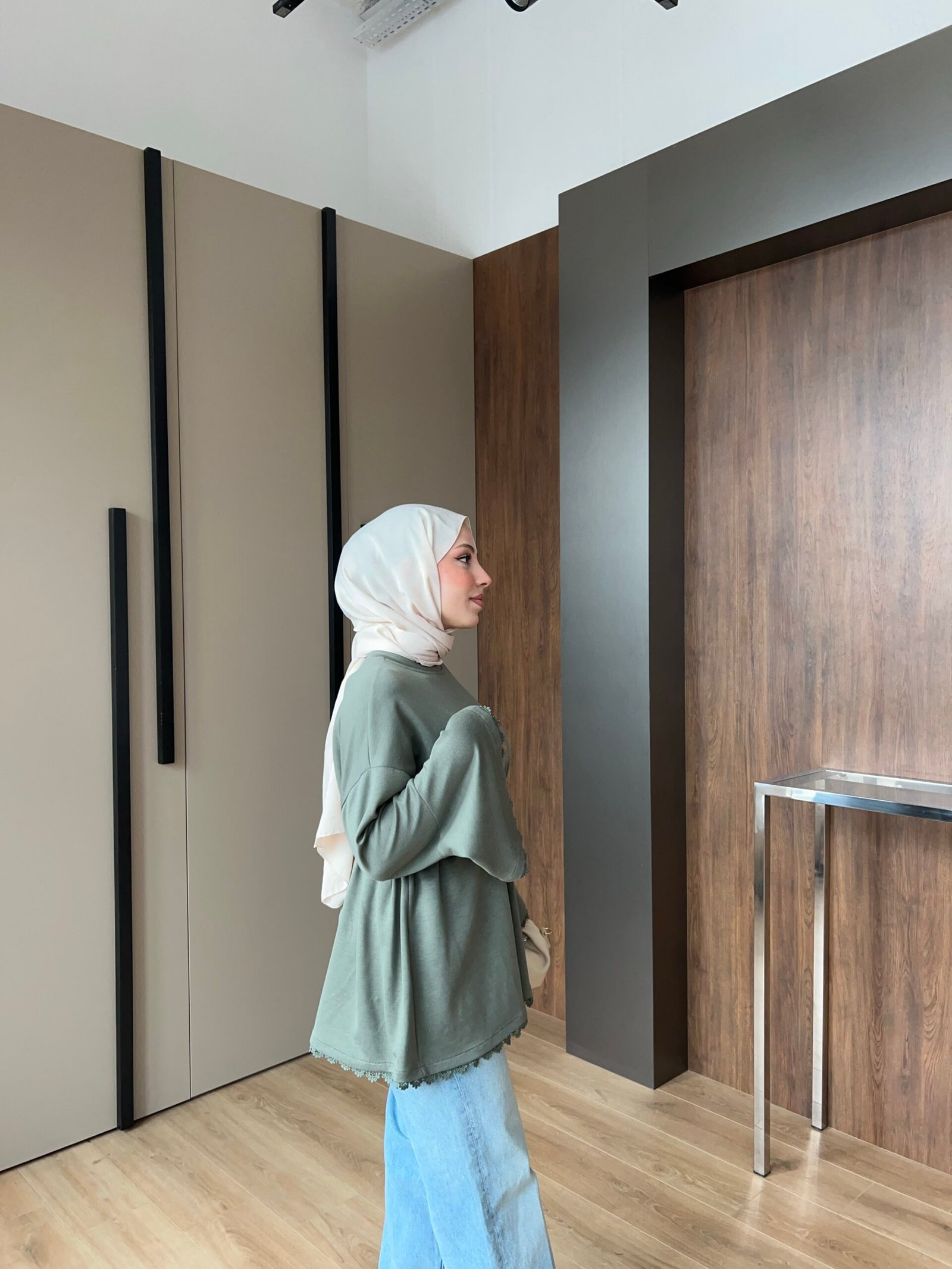 Mina Nakış detaylı Bluz- Açık Haki
